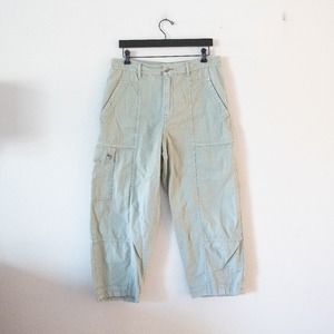 Anthropologie Cargo Green Wide Leg Pant